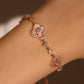 14K Rose Gold Plated Pink Lucky Leaf Shell Pearls Bracelet