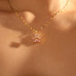 18K Real Gold Plated Spinning Pink Flowers Necklace