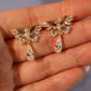 14K Real Gold Plated Blue Gem Butterfly Diamond Earrings