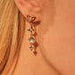 18K Real Gold Plated Butterfly Moonstone Dangle Earrings