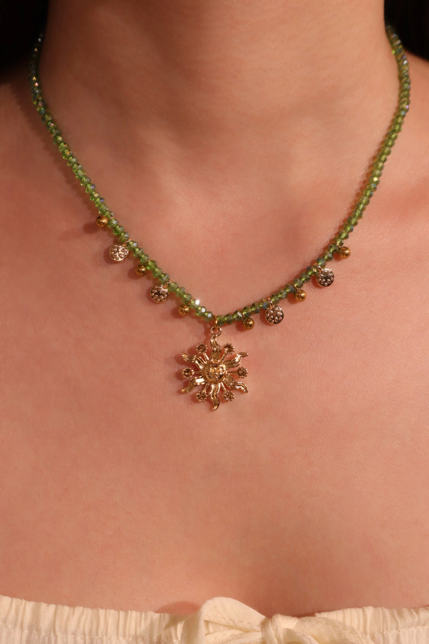 14K Real Gold Plated Sun Garden Necklace