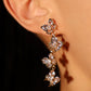 14K Real Gold Plated Diamond Butterfly Dangle Earrings