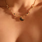 18K Real Gold Plated Black Shell Moon Necklace
