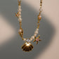 18K Real Gold Plated Sea Shell Pearls Necklace