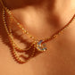 18K Real Gold Plated Diamond Moonstone Moon Necklace