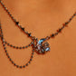 Platinum Plated Diamond Moonstone Moon Necklace