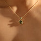 14K Real Gold Plated Emerald Butterfly Necklace