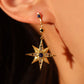 18K Gold Vermeil Moon Star Color Gem Earrings