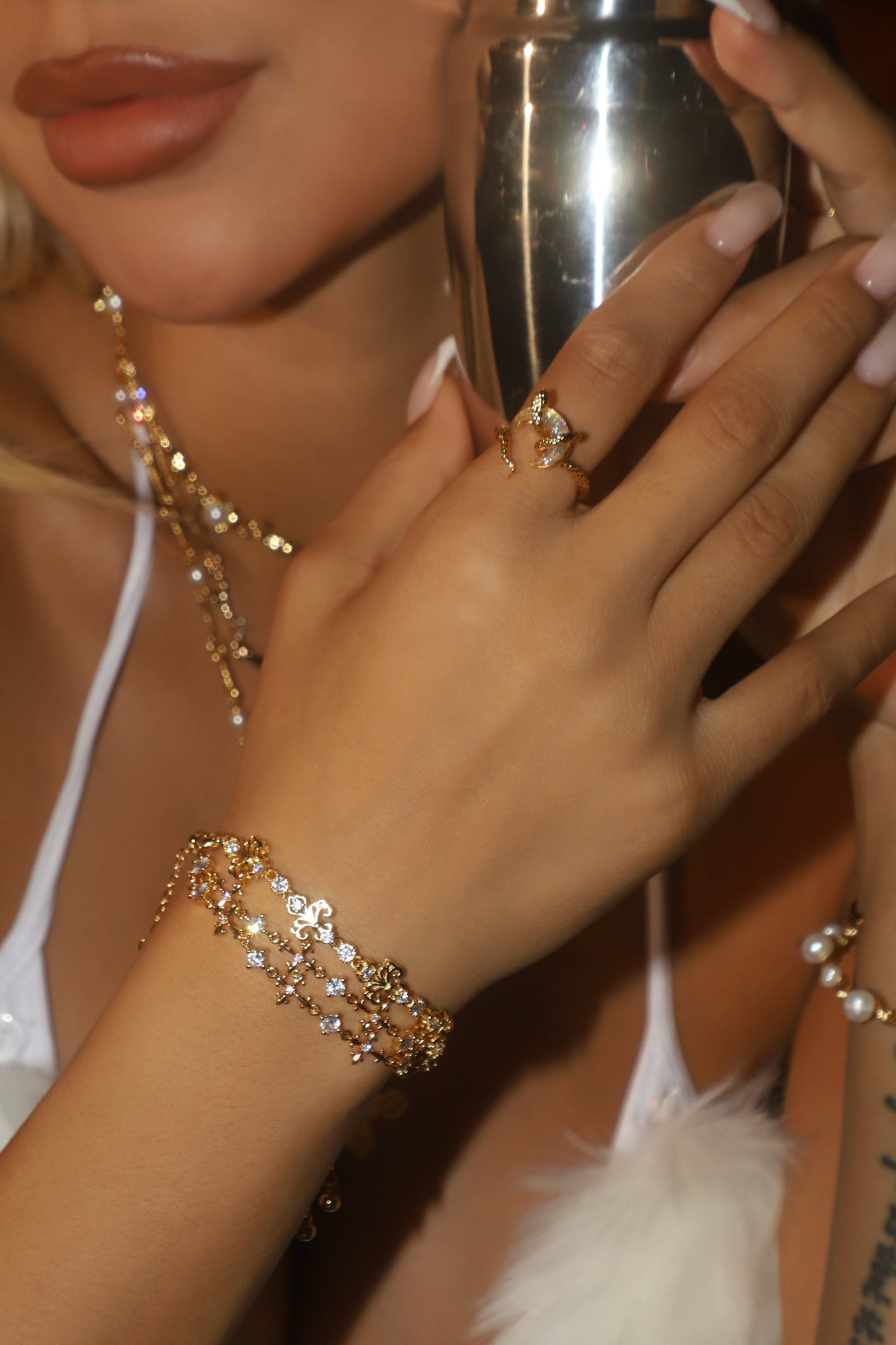 20K Real Gold Plated Moon Snake Ring