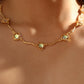 18K Real Gold Plated Multi Opal Necklace