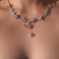 Multi Color Gem Butterfly Necklace