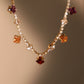 14K Real Gold Plated Color Gemstones Necklace