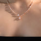 18K Rose Gold Plated Diamond Cross Necklace