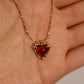 18K Real Gold Plated Natural Red Carnelian Heart Necklace