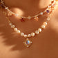 14K Real Gold Plated Color Gemstones Necklace