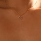 14K Real Gold Plated Moonstone Saturn Star Necklace