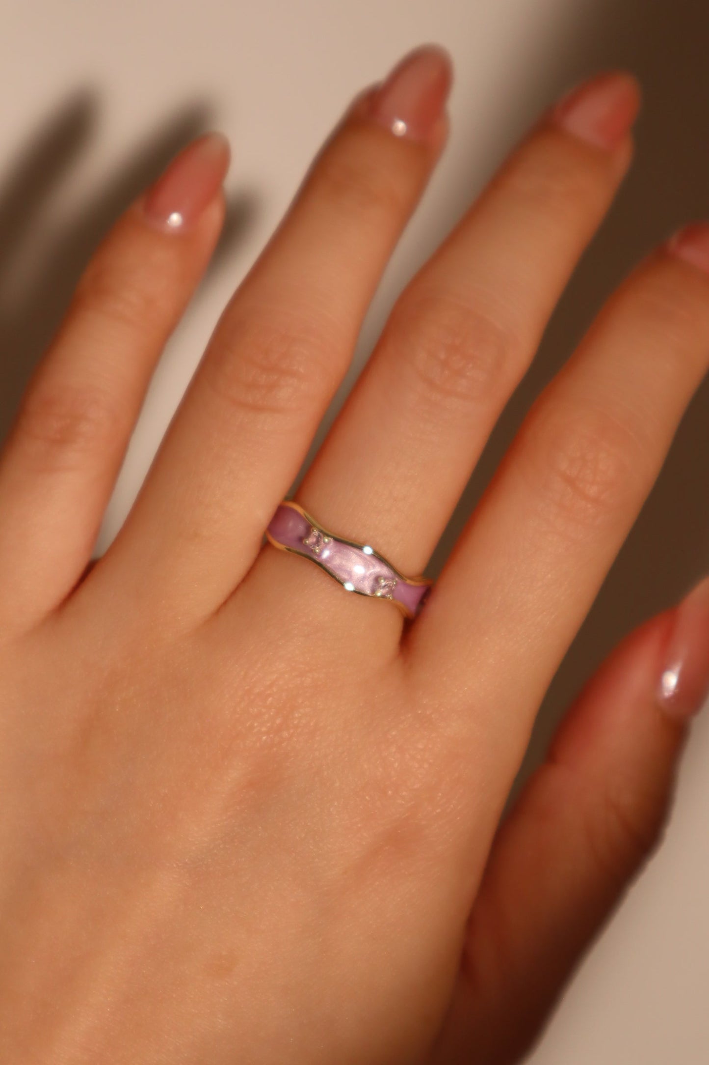 18K Real Gold Plated Purple Tide Ring