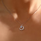 925 Sterling Silver Moonstone Moon Necklace