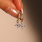 18K Real Gold Plated Blue Gem Lucky Leaf Hoop Earrings