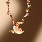 18K Rose Gold Plated Diamonds Natural Shell Moon Necklace