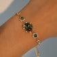 14K Real Gold Plated Emerald Butterfly Bracelet