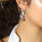 Platinum Plated Diamond Butterfly Blue Drop Earrings
