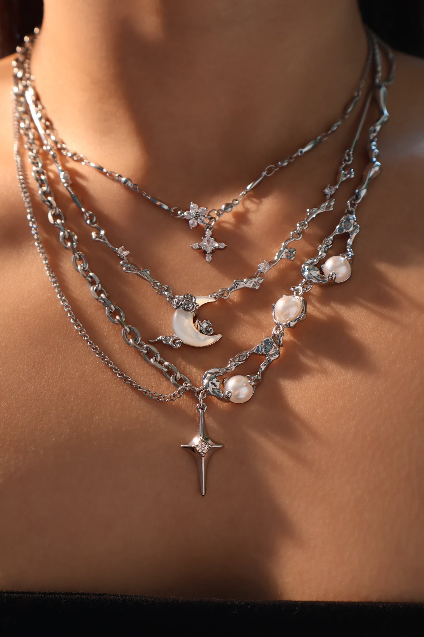 Moon Star Necklace Triple Pack