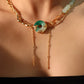 18K Real Gold Plated Jade Dragon Chain Necklace