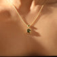 14K Real Gold Plated Emerald Butterfly Necklace