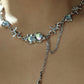 Platinum Plated Opal Twist Necklace