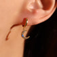 18K Gold Vermeil Moon Star Blue Opal Earrings