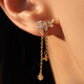 18K Gold Vermeil Diamond Flake Dangle Earrings
