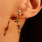 18K Real Gold Plated Butterfly Moonstone Dangle Earrings