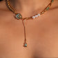 18K Real Gold Plated Jade Pearls Necklace