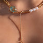 18K Real Gold Plated Jade Pearls Necklace