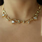 18K Real Gold Plated Diamond Clips Necklace