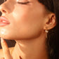 18K Real Gold Plated Pearl Chain Hoop Earrings