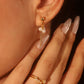 18K Real Gold Plated Pearl Chain Hoop Earrings