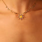 18K Real Gold Plated Orange Opal Sun Necklace