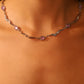 Platinum Plated Purple Opal Wave Necklace