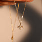 18K Gold Diamond Lucky Leaf Necklace