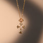 18K Gold Diamond Cross Pendant Necklace