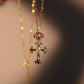 18K Gold Diamond Cross Pendant Necklace