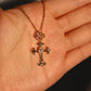 18K Gold Diamond Cross Pendant Necklace