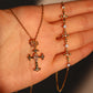 18K Gold Diamond Cross Pendant Necklace