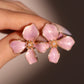 14K Real Gold Plated Enamel Flower Earrings