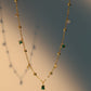 18K Gold Vermeil Green Gem Necklace