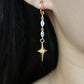 24K Real Gold Plated Star Dangle Earrings