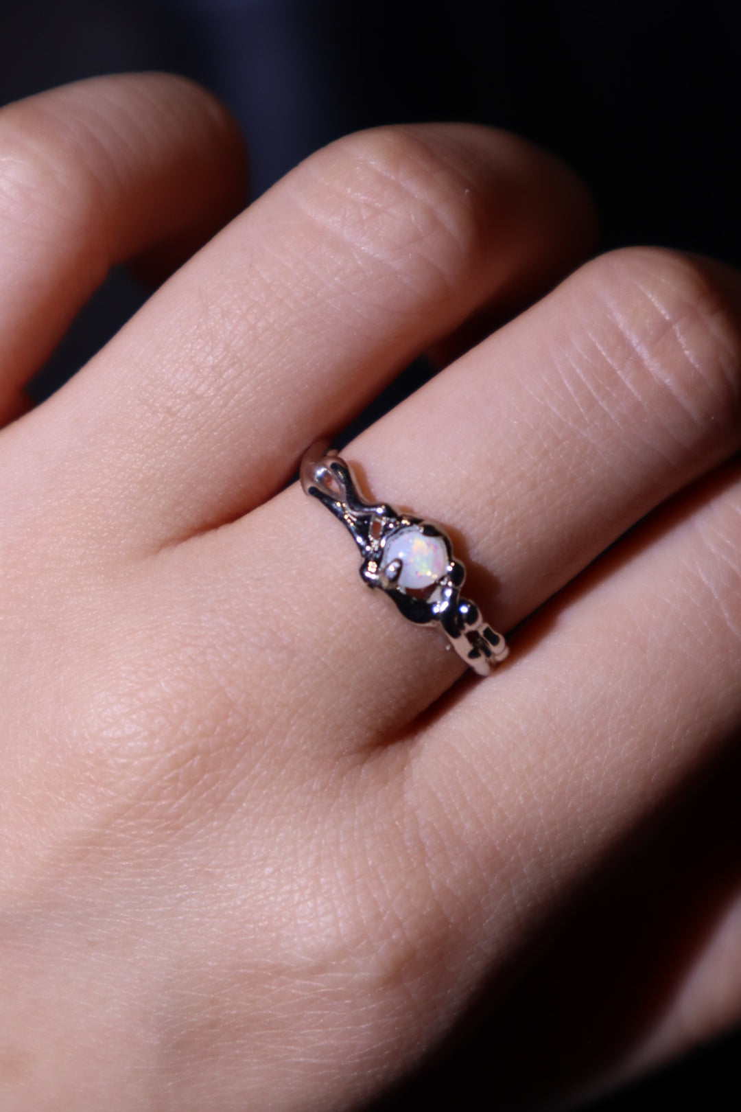 White Opal Ring
