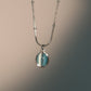 Stainless Steel Blue Opal Pendant Necklace